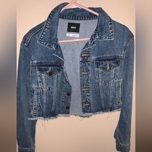 UO BDG cropped medium wash denim jacket